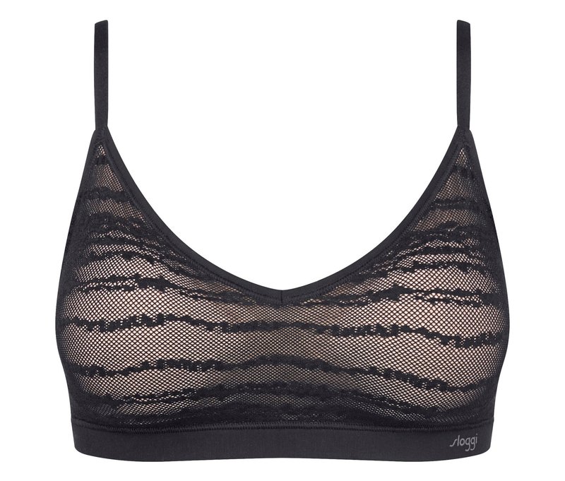 sloggi Free Evolve PU Lace BH - Damen - Gr. Xs/S - schwarz