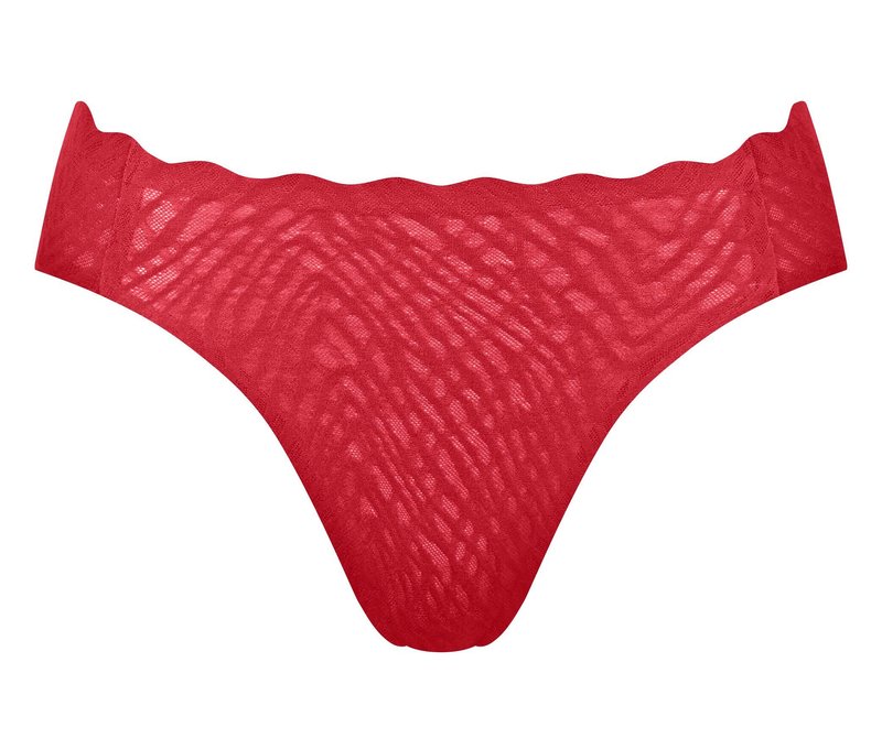 sloggi Zero Feel Bliss Festive High leg - Damen - Gr. S - rot/jacquard