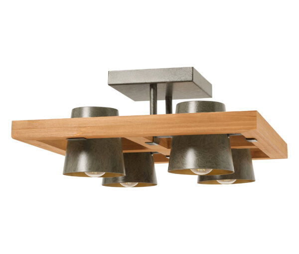 Trio Deckenleuchte »Bell« - 39x39x19cm - braun - Holz / Metall