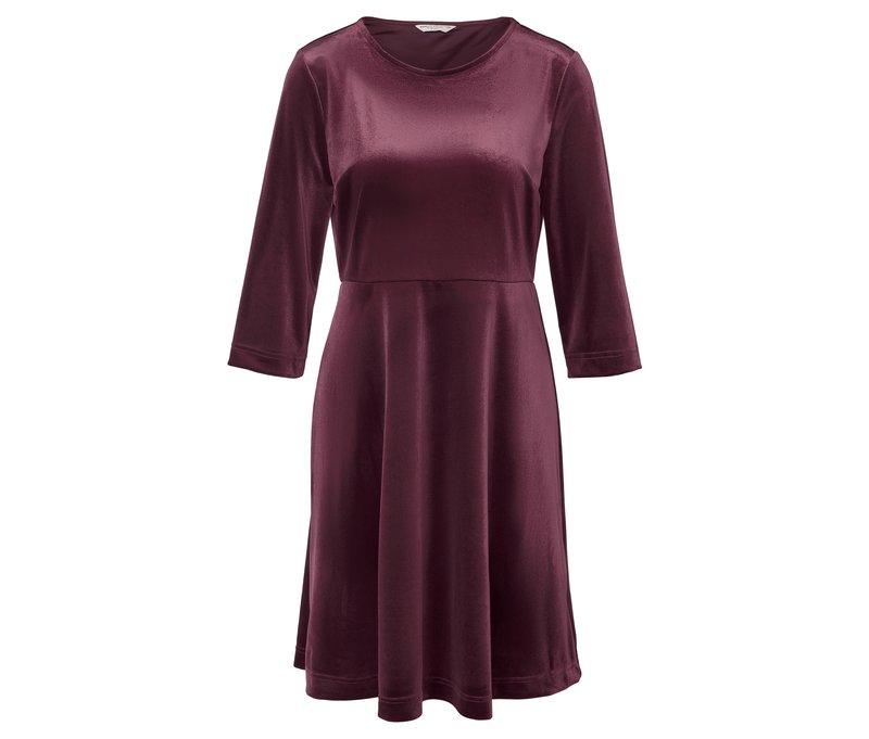 Tchibo - Kleid aus Stretch-Samt - Damen - Gr. XL - dunkelrot