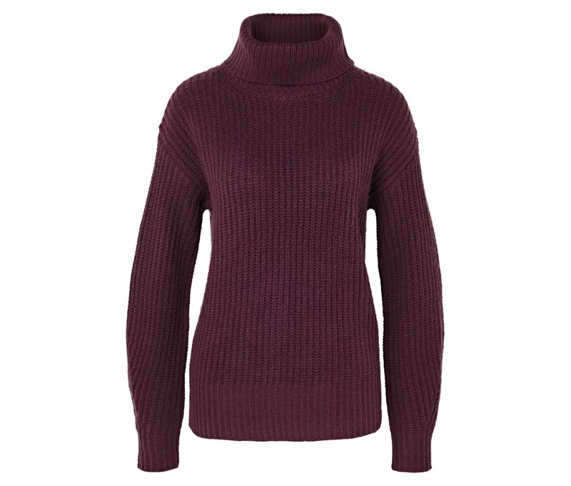 Tchibo - Grobstrickpullover mit Rollkragen - Damen - Gr. XL - bordeaux