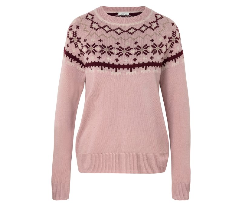 Tchibo - Norweger-Strickpullover - Damen - Gr. S - weiß/jacquard