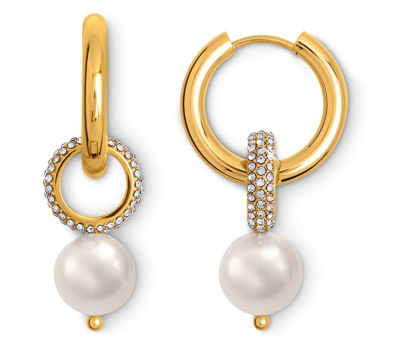 Tchibo - Creolen mit Perle - weiß