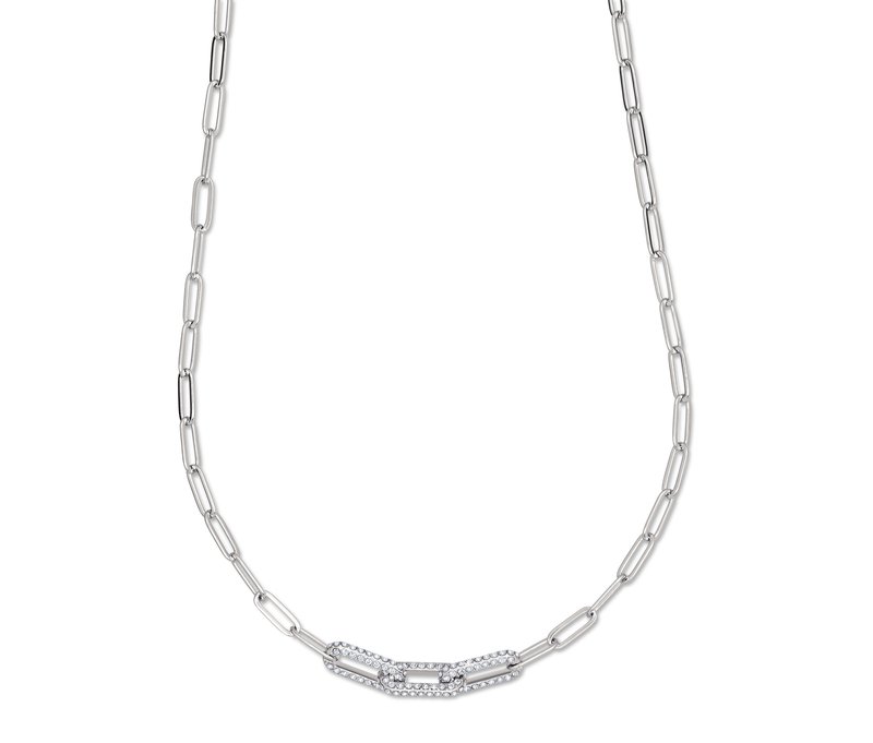 Tchibo - Kette mit Glaskristallsteinen »Paperlink« - silber