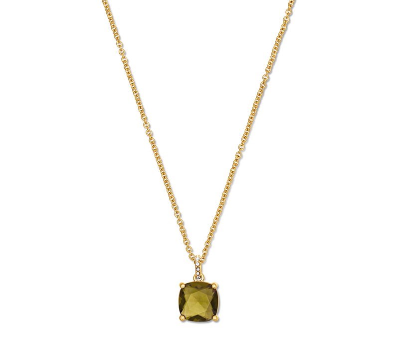 Tchibo - Kette mit grün-braunem Glaskristallstein - grün