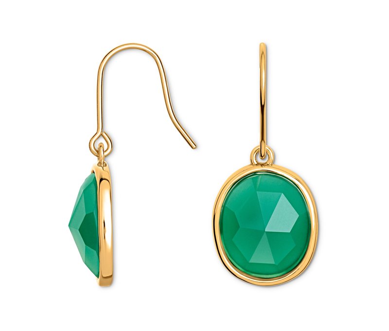 Tchibo - Ohrhänger mit grünem Glaskristallstein - grün