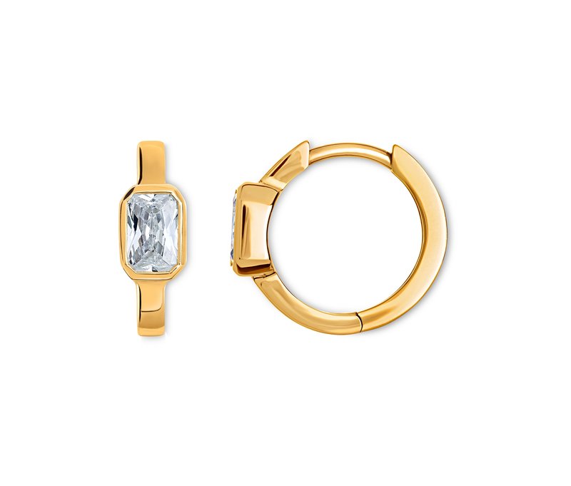 Tchibo - 925 Silber Creolen »Baguette« - weiß