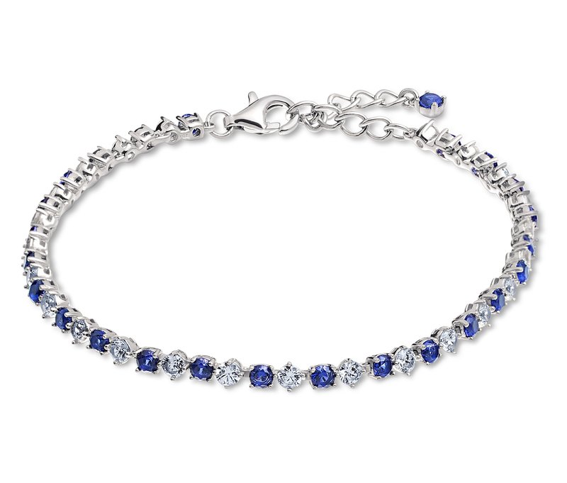 Tchibo - 925 Silber Armband Tennis »Royal Blue/White« - silber