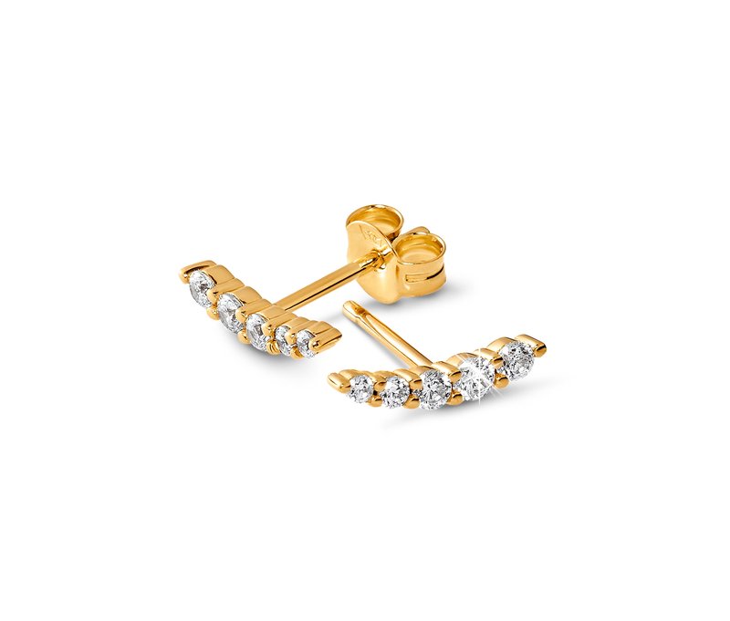 Tchibo - 585 Gold Ohrstecker Zirkonia Verlauf - weiß