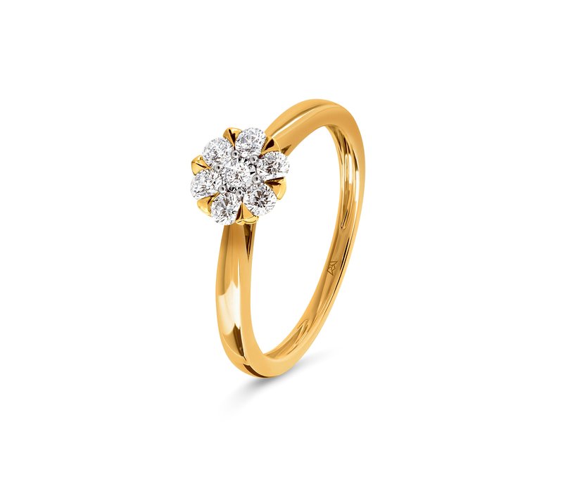 Tchibo - 585 Gold Ring Diamanten - Damen - Gr. 19 - weiß