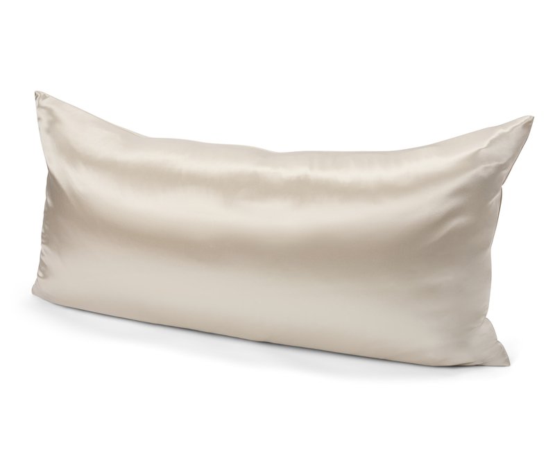 Tchibo - Kopfkissenbezug mit Seide - grau-beige