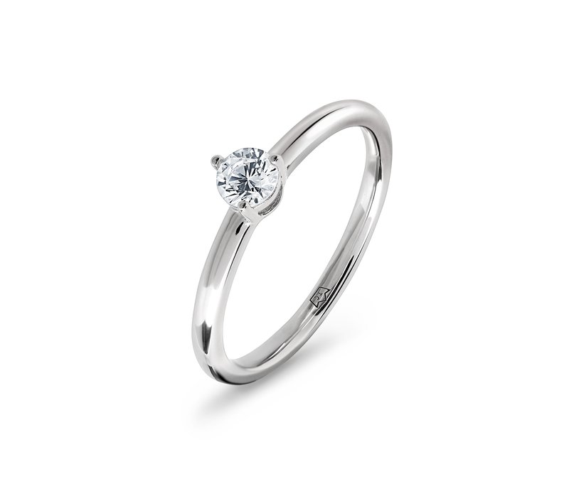 Tchibo - 925 Silber Ring »Solitär« - Damen - Gr. 18 - silber