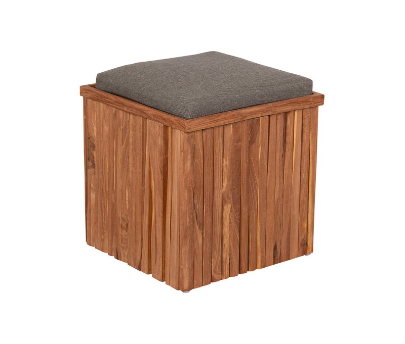 deVries Sitzhocker mit Stauraum - 45x45x45cm - taupe - Holz