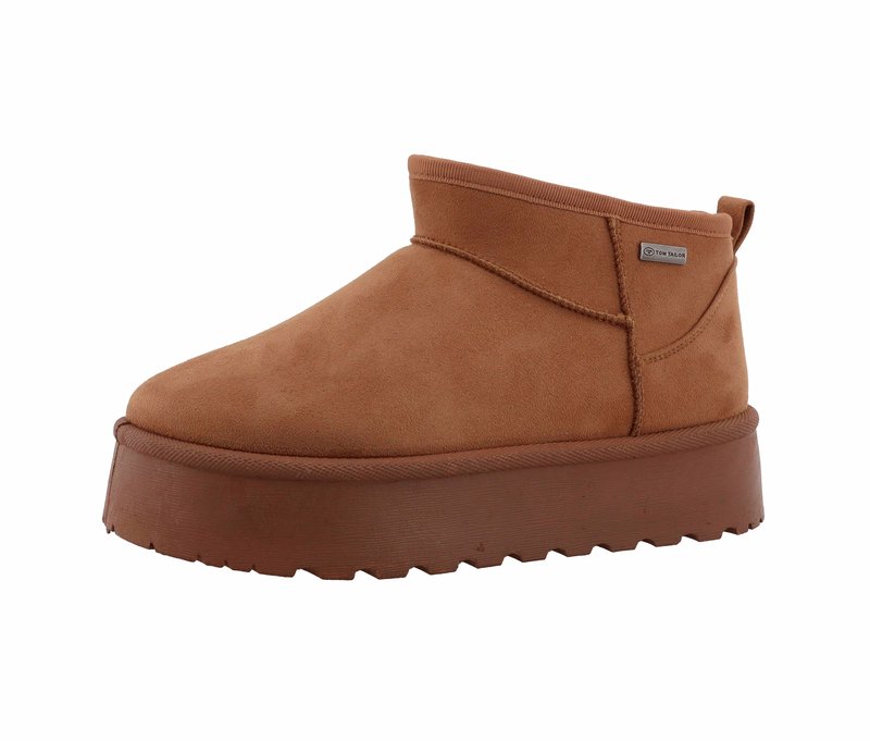 Tom Tailor gefütterte Boots - Damen - Gr. 40 - hellbraun