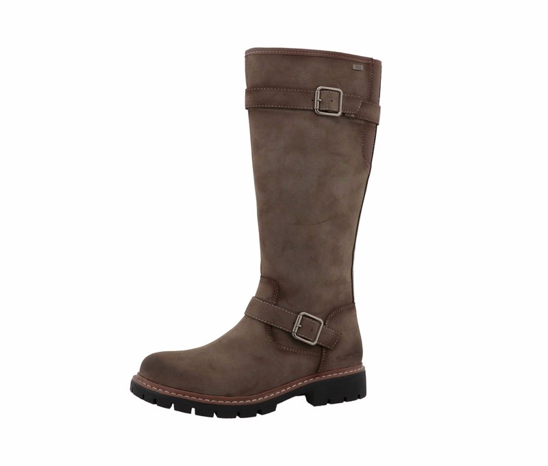 Tom Tailor Stiefel mit Schnallen - Damen - Gr. 37 - taupe