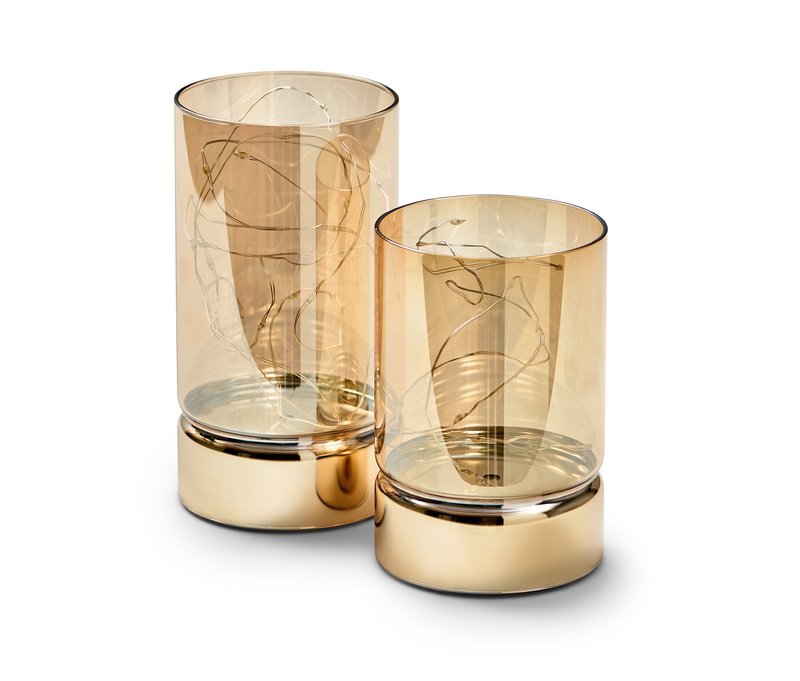 Tchibo - 2 LED-Glas-Windlichter - gold