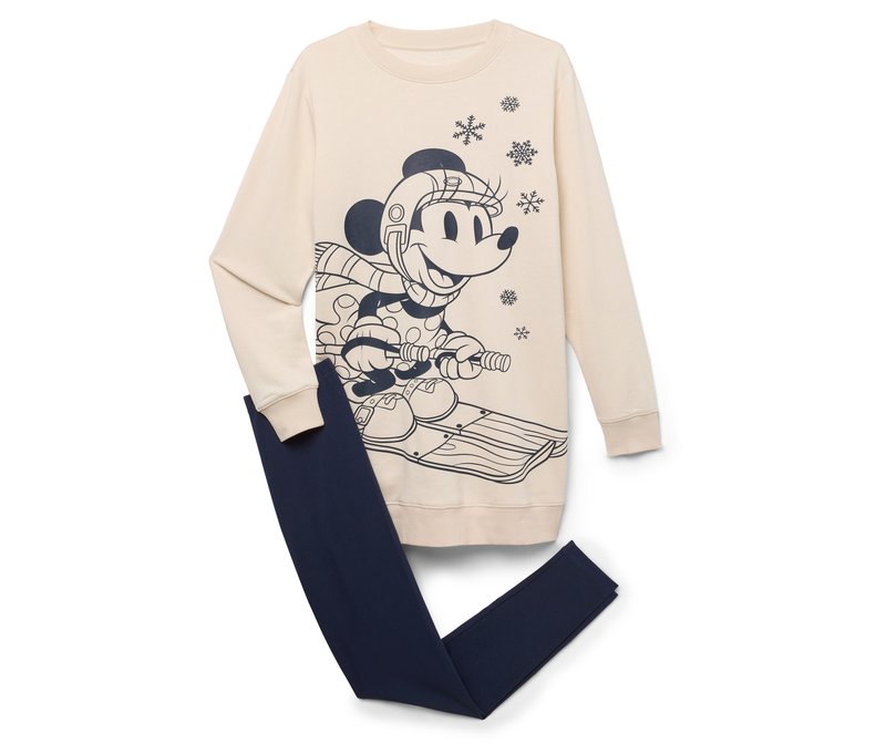 Tchibo - Leggings-Pyjama »Mickey and Friends« - Damen - Gr. L - dunkelblau