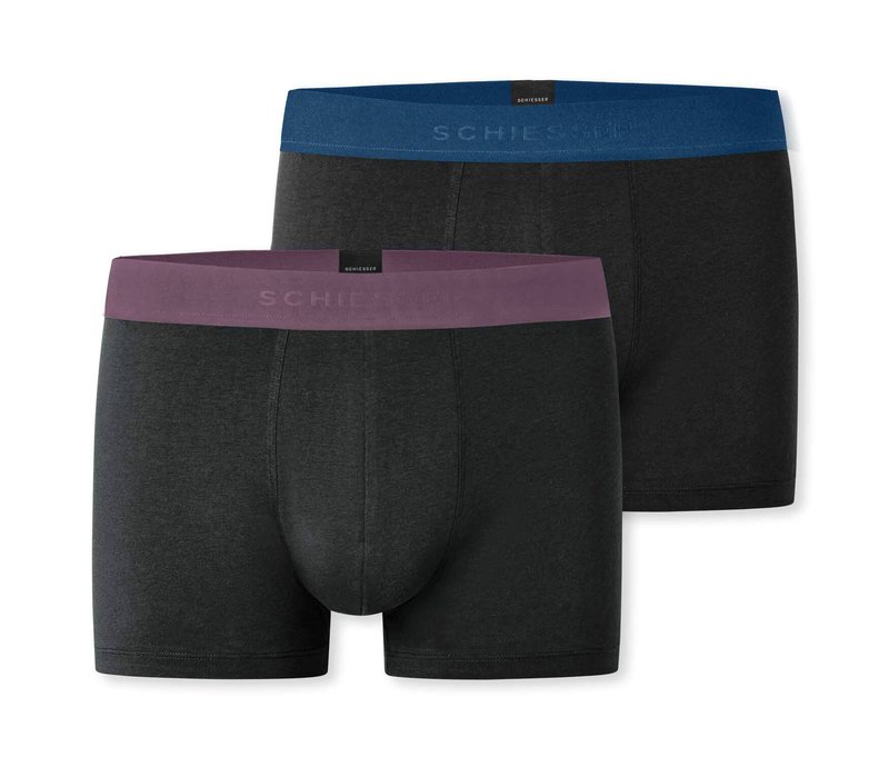 2 Schiesser Slipboxer long - Herren - Gr. S/4 - schwarz
