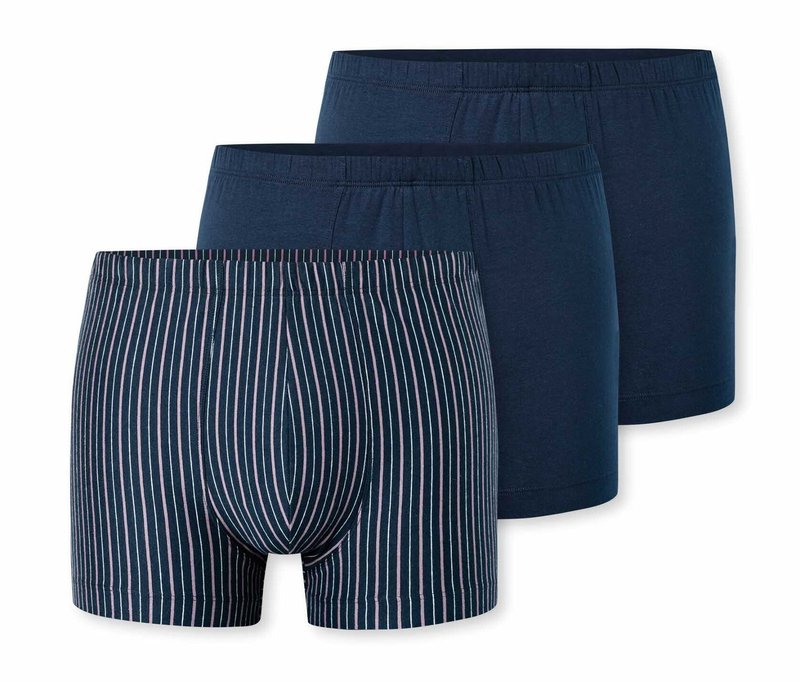 3 Schiesser Shorts - Herren - Gr. Xxl/8 - dunkelblau/gestreift