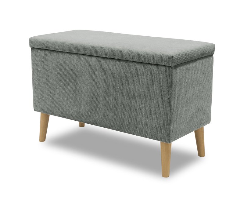 Tchibo - Domo Hocker »Kopenhagen« mit Staufach - 91x41x58cm - grau - Polyester / Polyamid / Holz