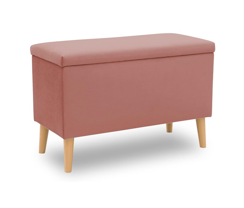 Tchibo - Domo Hocker »Kopenhagen« mit Staufach - 91x41x58cm - braun - Polyester / Holz / Holz