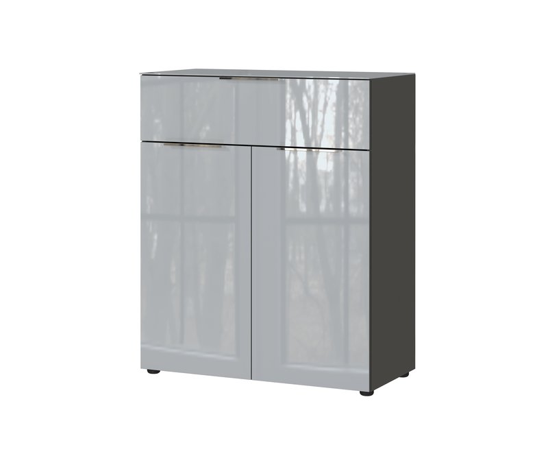Tchibo - Kommode »Oakland« - 83x102x42cm - grau - Holz / Glas