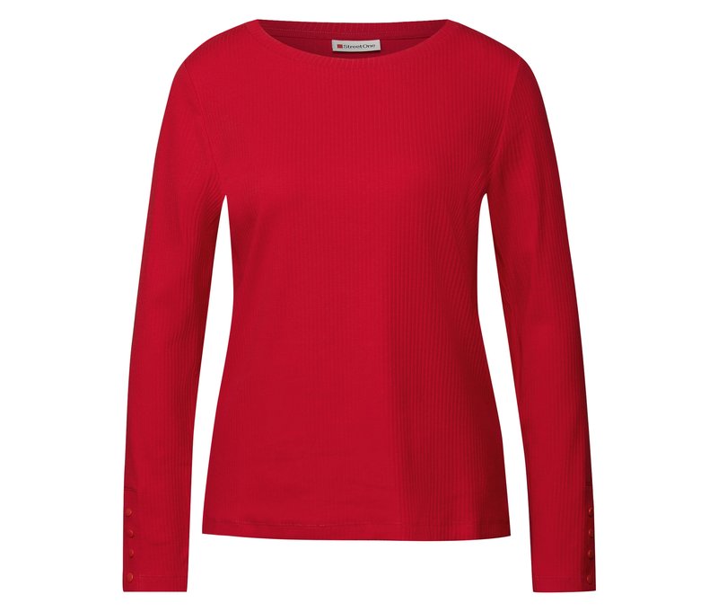 Street One Rippshirt - Damen - Gr. 38 - rot