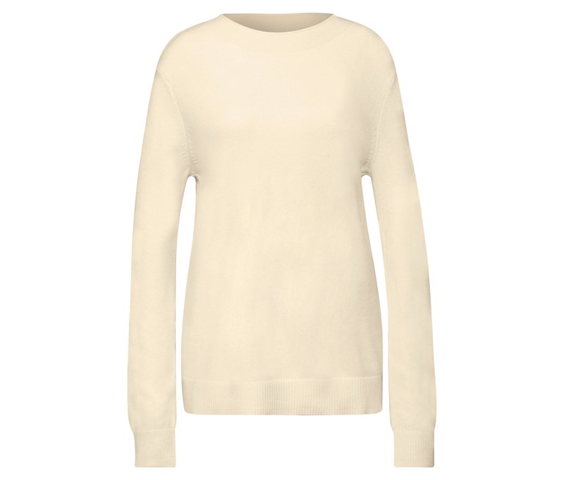 Street One Strickpullover mit Rollkante - Damen - Gr. 38 - beige