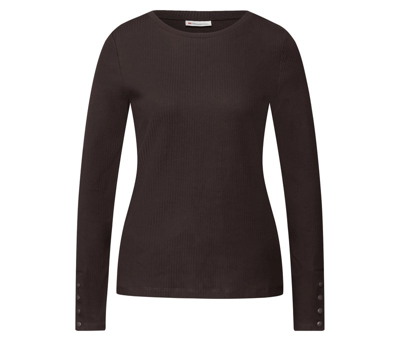 Street One Rippshirt - Damen - Gr. 46 - braun