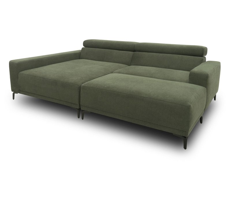 Tchibo - Domo Eck-Schlafsofa »Malmö« mit Hocker - 248x172x72cm - dunkelgrün - Polyester / Nylon / Holz
