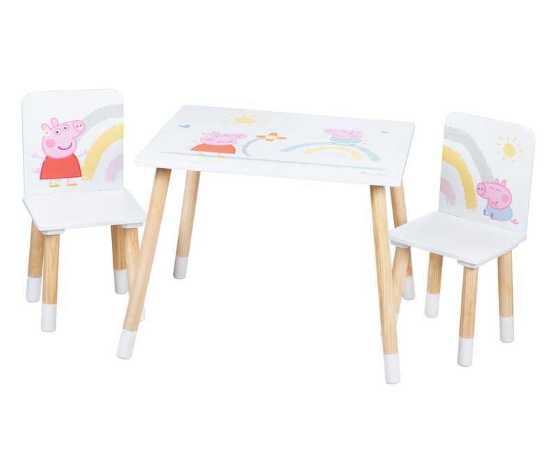 Roba Kindersitzgruppe »Peppa Pig« - 26,5x26,5x54cm - weiß - Holz / Holz