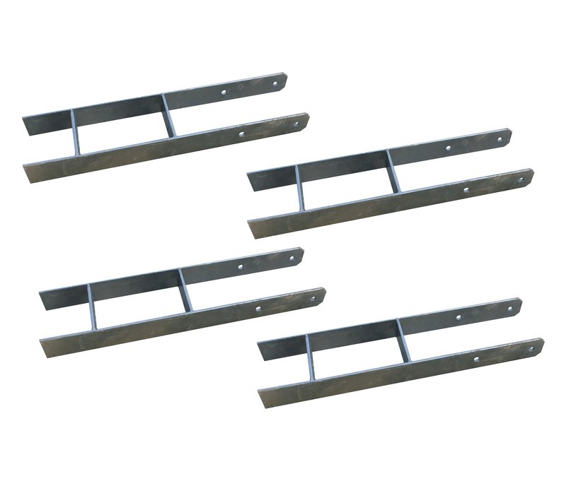 Karibu H-Anker 4er-Set - 12x12x60cm - silber - Stahl