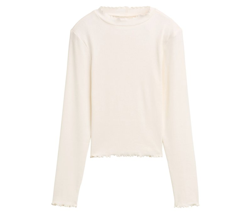 Tom Tailor Kinder-Ripp-Langarmshirt - Damen - Gr. 128 - creme