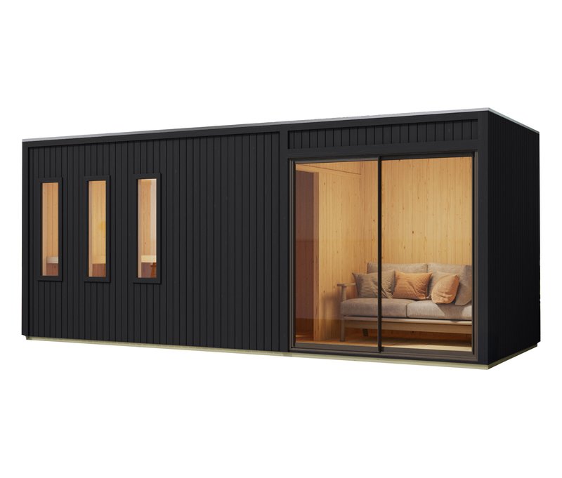 Karibu Saunahaus »Gwen Premium« - schwarz