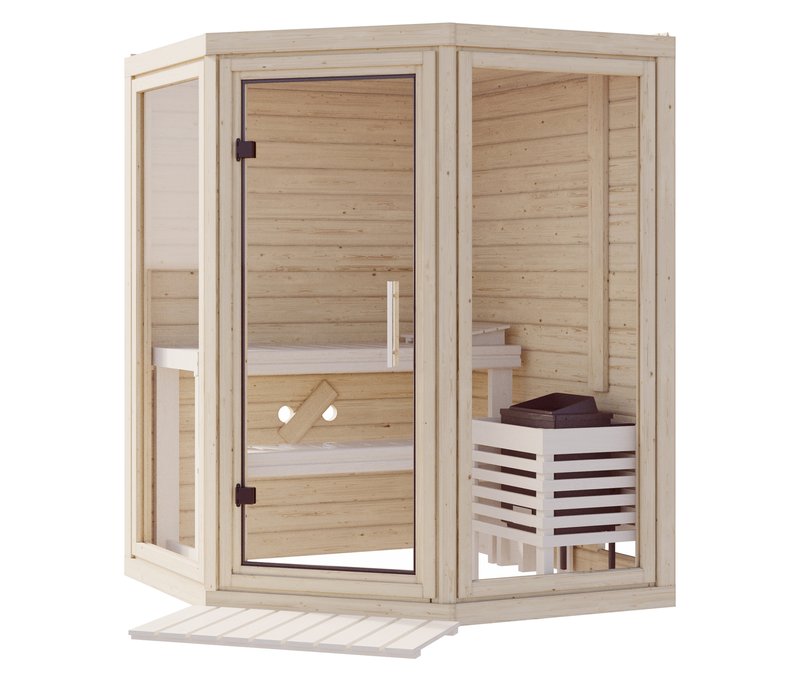 Karibu Sauna »Jona« - naturfarben