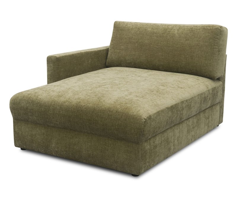 Tchibo - Domo Longchair »Sonderburg« links - 115x150x86cm - olivgrün - Polyester / Holz / Eichenholz