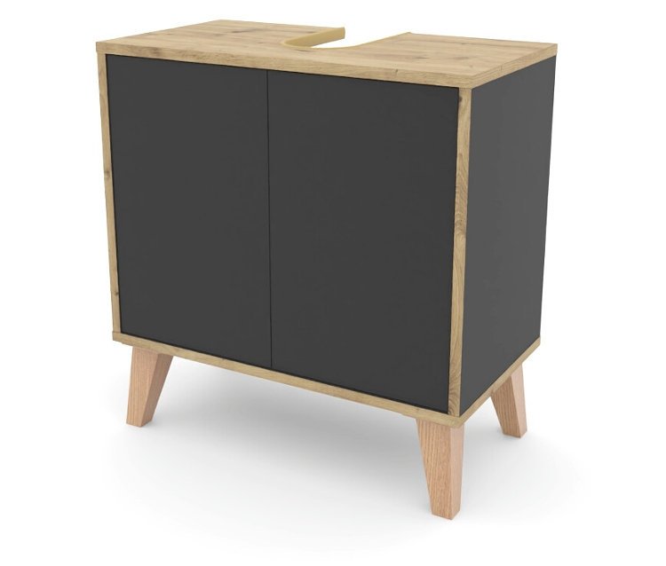 Roba Waschbeckenunterschrank »Morena« mit 2 Türen - 60x32,5x63cm - braun - Holz / Acryl