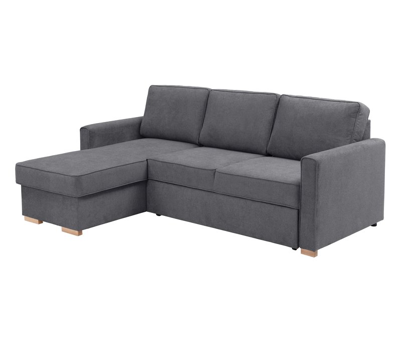 Tchibo - Ecksofa mit Auszugsbett »NovaLounge« - 229x160x92cm - braun - Polyester / Holz / Buchenholz