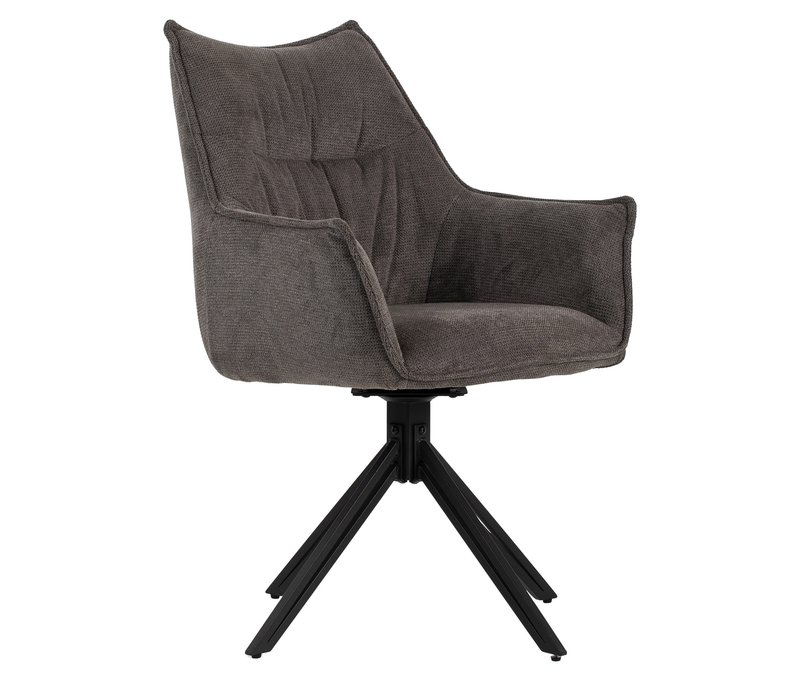 DeVries Diningsessel »Ginosa« - 62x66x90cm - dunkelgrau - Polyester / Metall