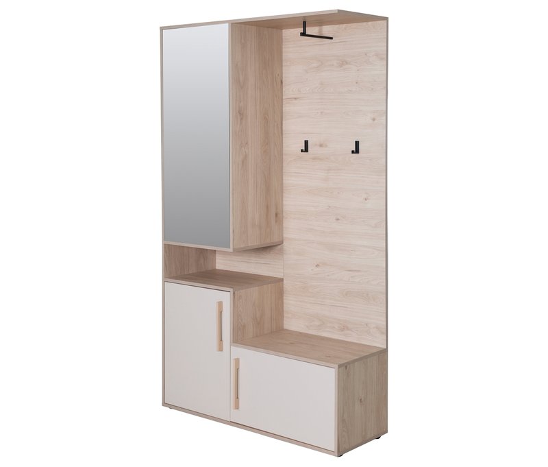 Roba Kompaktgarderobe »Entry« - 117x38x198cm - braun - Holz / Metall / Glas