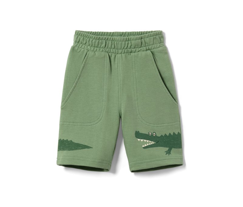 Tchibo - Kinder-Sweatshorts - Gr. 110/116 - grün/print