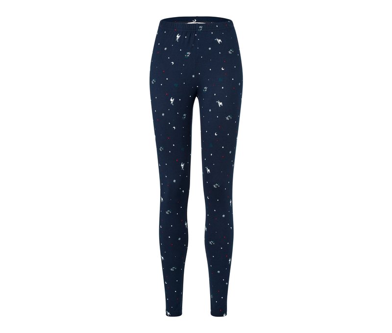 Tchibo - Kuschelige Leggings - Damen - Gr. L - dunkelblau/print