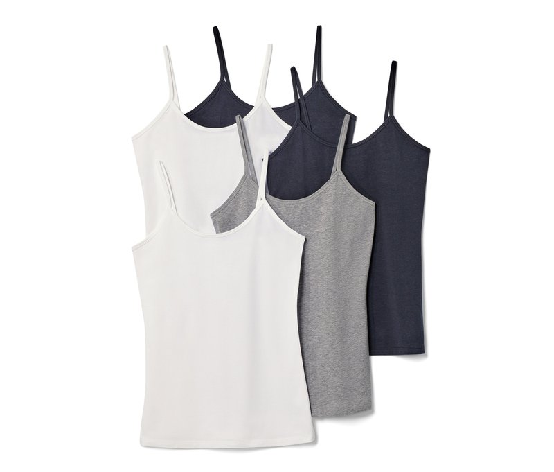 Tchibo - 5 Spaghetti-Hemdchen - Damen - Gr. M - schwarz