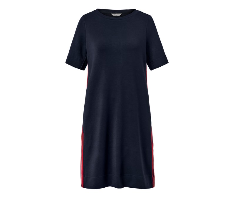 Tchibo - Sweatkleid mit Galonstreifen - Damen - Gr. L - dunkelblau