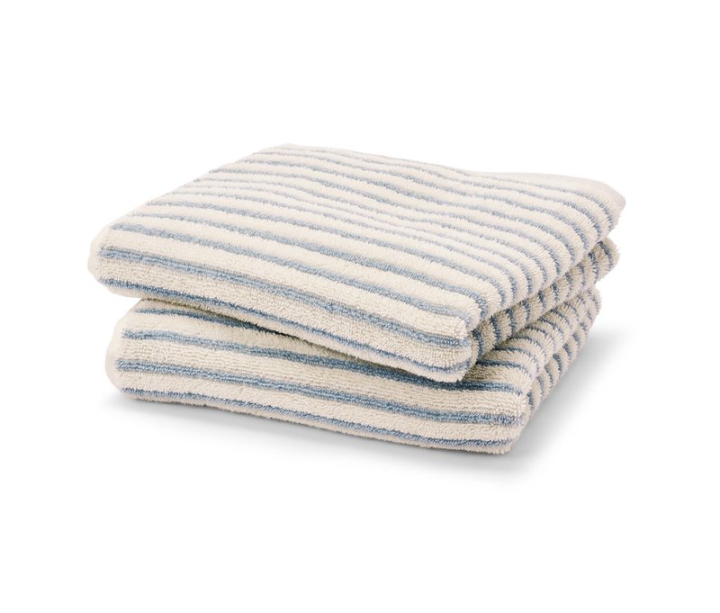 Tchibo - 2 gestreifte Handtücher - hellblau