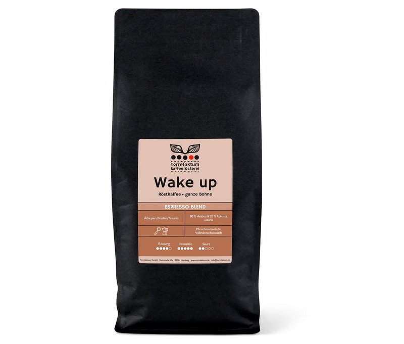 Torrefaktum - Wake up Espresso - 1 kg Ganze Bohne - Intensität: 4/6
