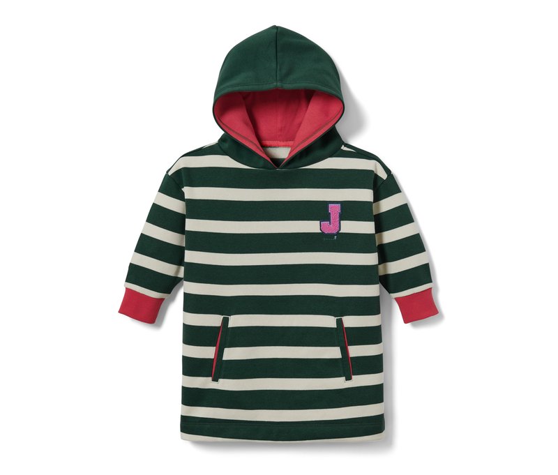 Tchibo - Longsweater mit Kapuze - Mädchen - Gr. 110/116 - weiß/gestreift