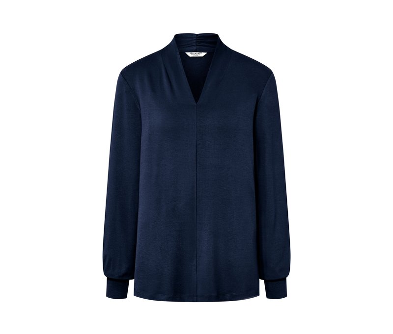 Tchibo - Langarmshirt mit V-Ausschnitt - Damen - Gr. M - dunkelblau