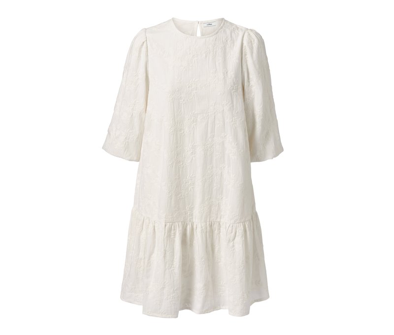 Tchibo - Webkleid mit Stickerei - Damen - Gr. 38 - creme