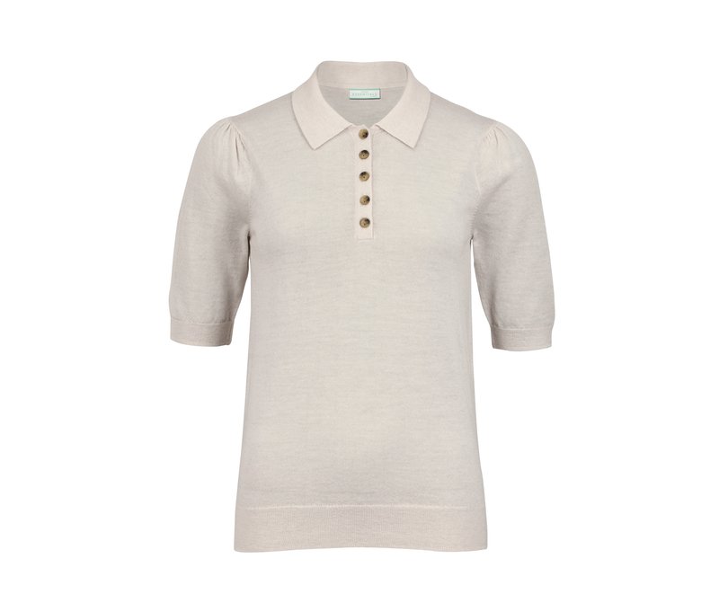 Tchibo - Strick-Polo aus Wolle (Merinowolle) - Damen - Gr. XL - weiß